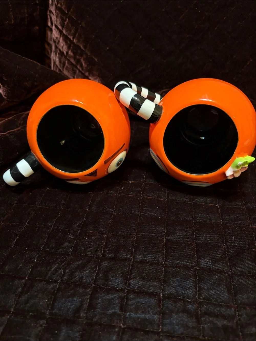 Playful Orange Ceramic Character Vases – Set of 2
